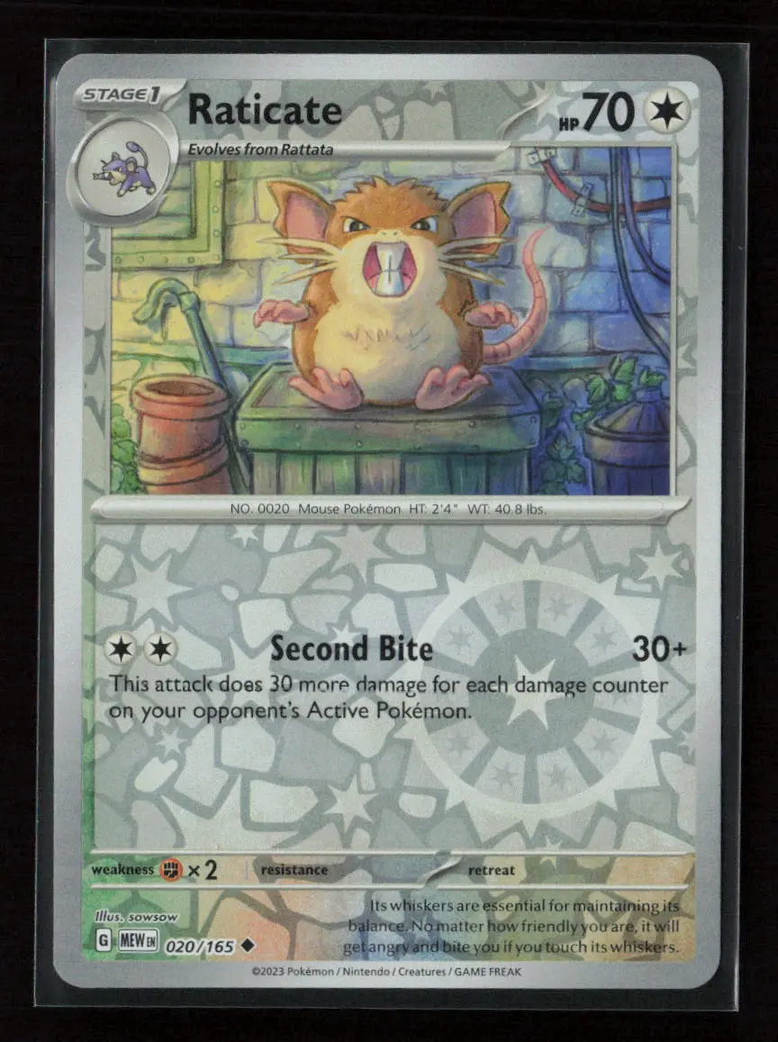 Raticate Uncommon Sv: Scarlet & Violet 151 020/165 Nm 1