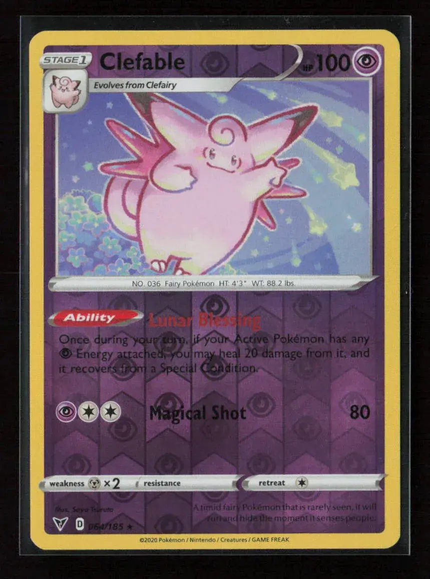 Clefable Rare Swsh04: Vivid Voltage 064/185 Nm 1