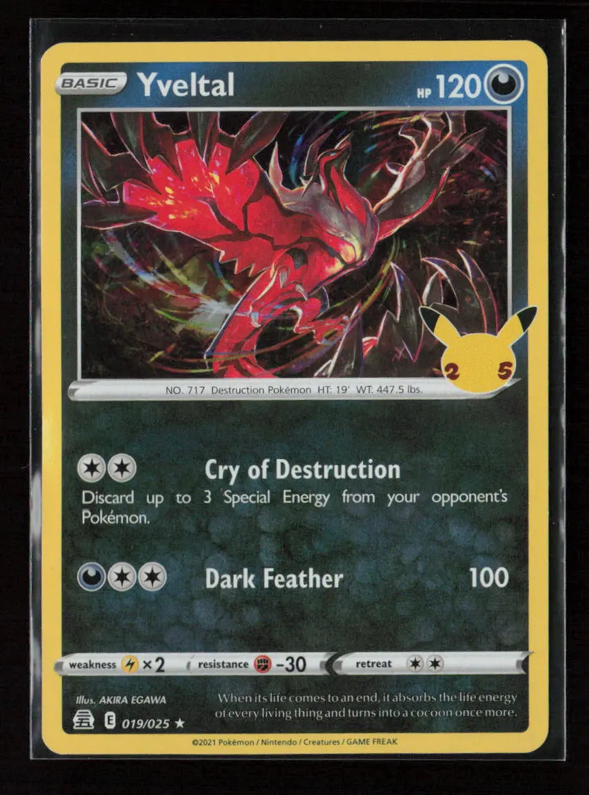 Yveltal Holo Rare Celebrations 019/025 Nm 1