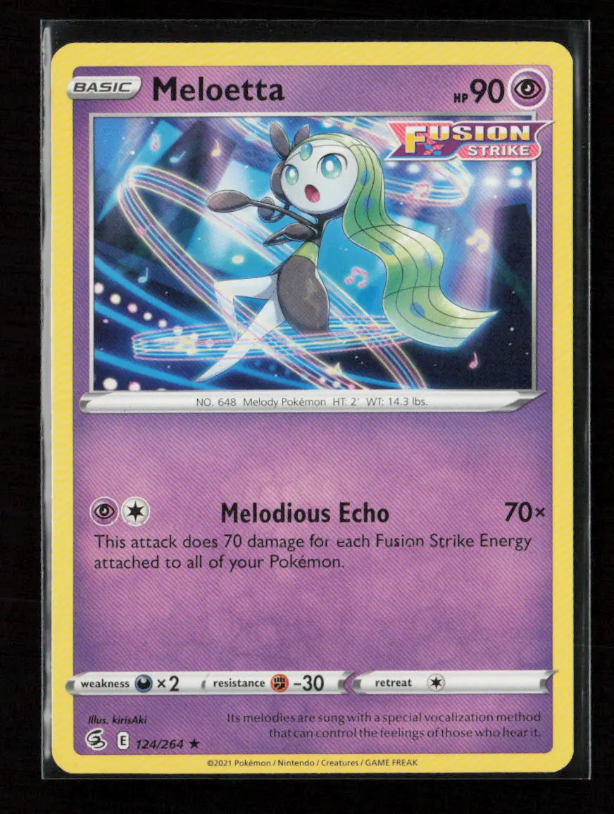 Meloetta Rare Swsh08: Fusion Strike 124/264 Lp 1
