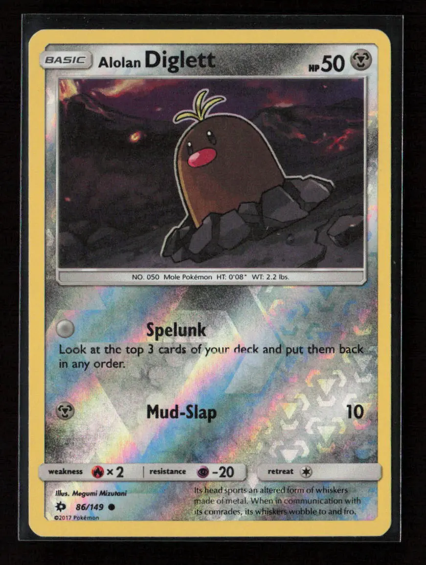 Alolan Diglett Common Sm Base Set 86/149 Nm 1