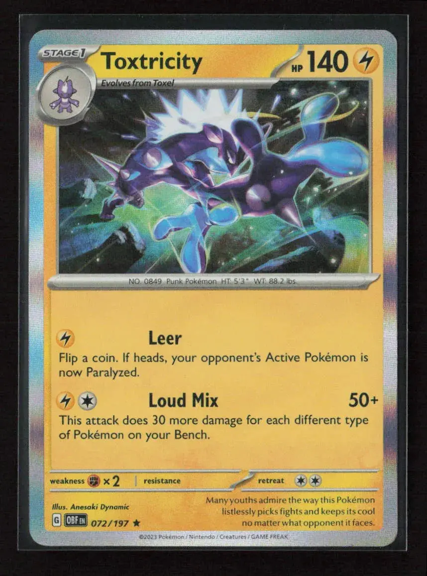 Toxtricity Rare Sv03: Obsidian Flames 072/197 Nm 1