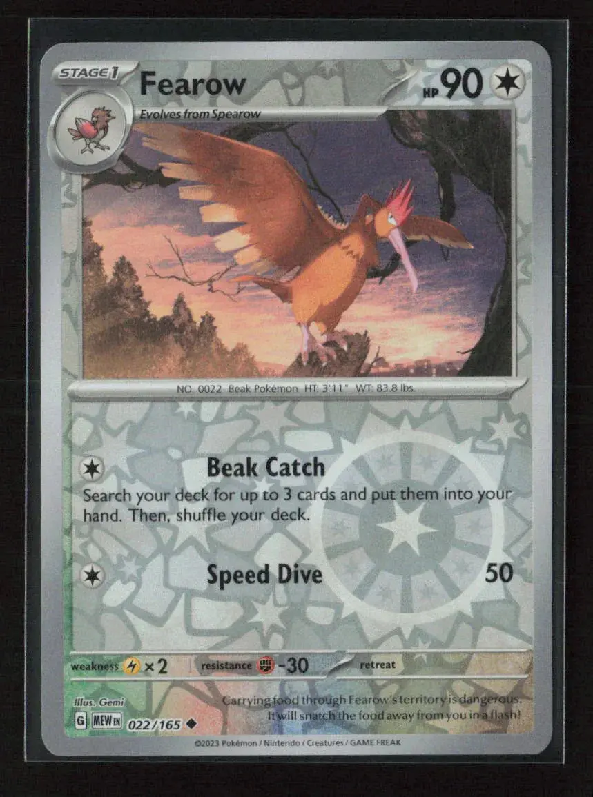 Fearow Uncommon Sv: Scarlet & Violet 151 022/165 Nm 1