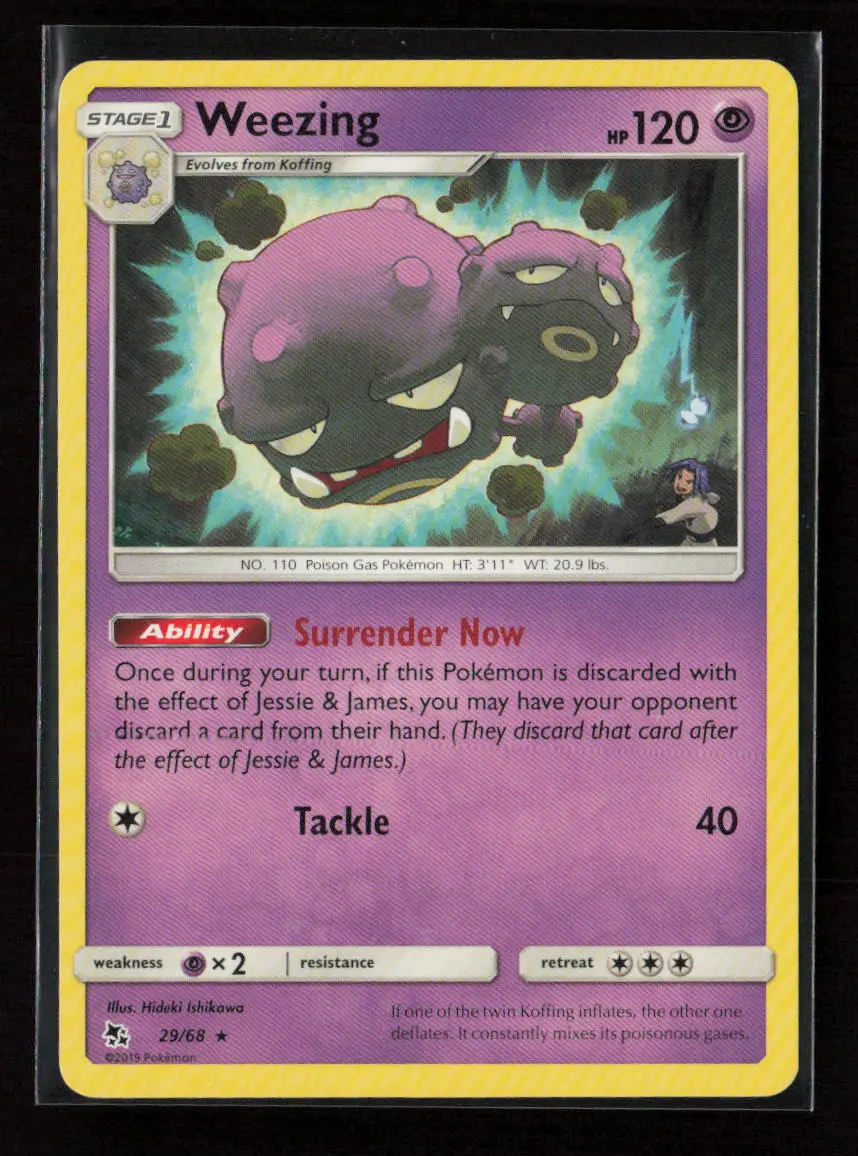 Weezing Rare Hidden Fates 29/68 Lp 1