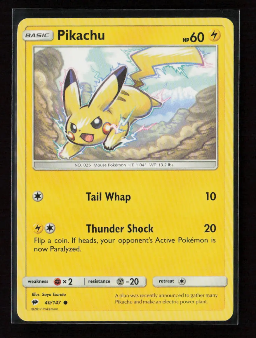 Pikachu Common Sm - Burning Shadows 40/147 Lp 1