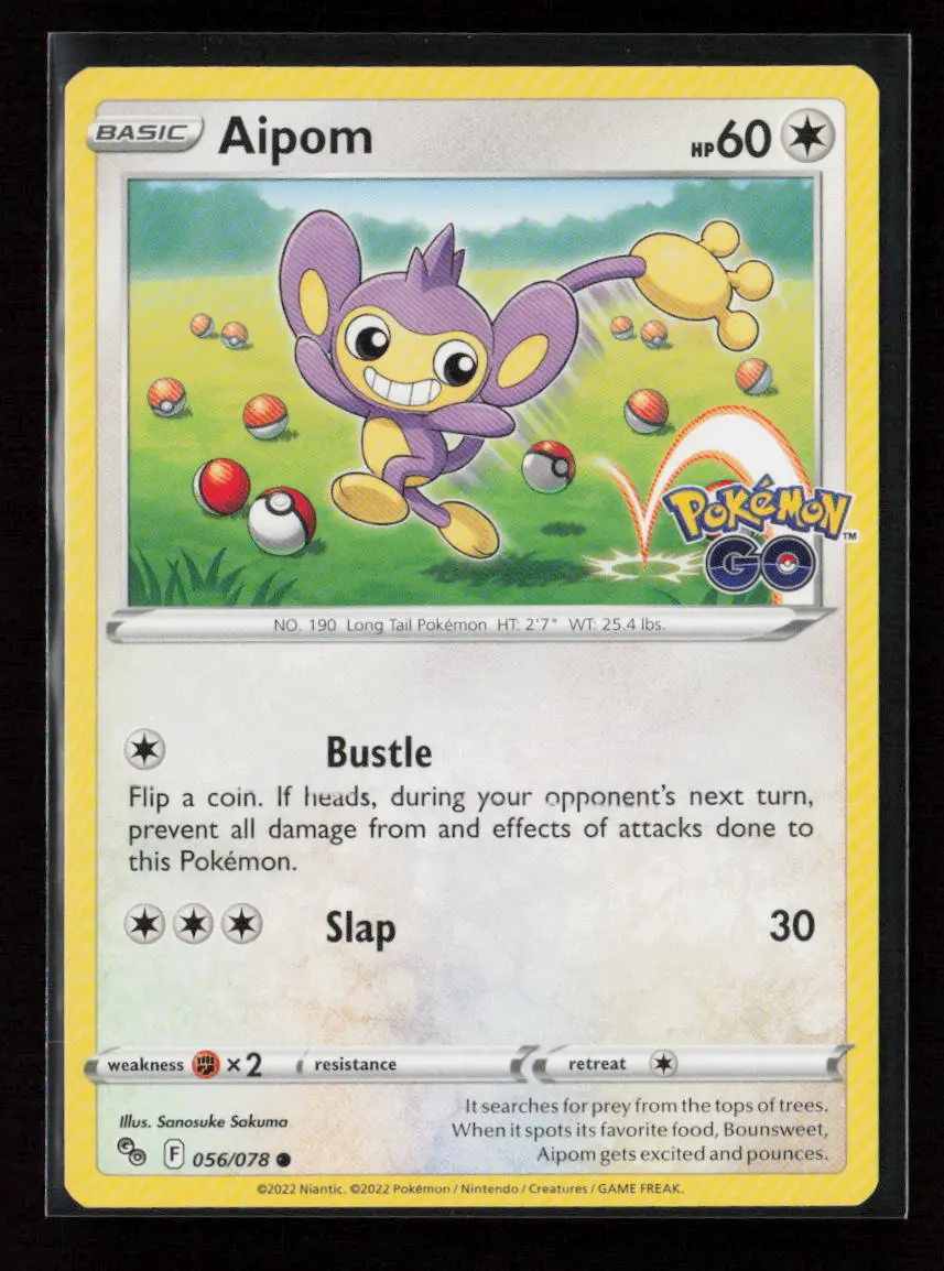 Aipom Common Pokemon Go 056/078 Lp 1