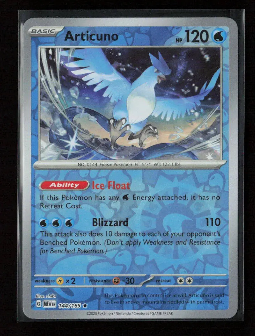Articuno Rare Sv: Scarlet & Violet 151 144/165 Nm 1