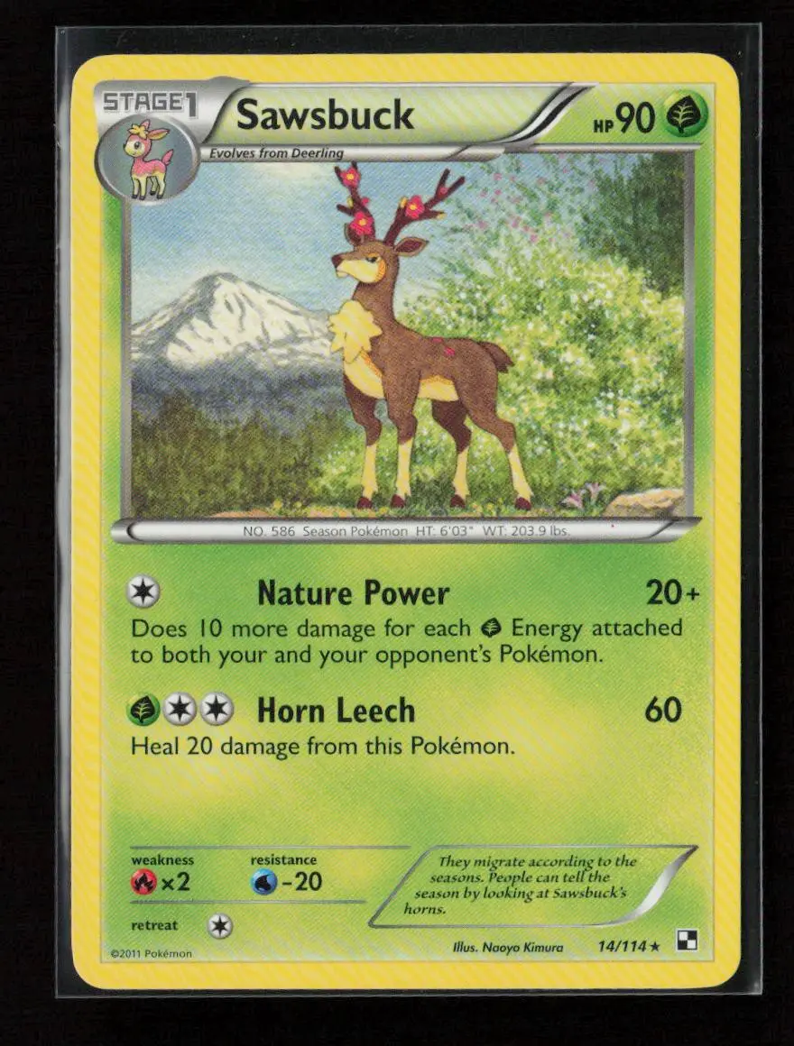Sawsbuck Rare Black And White 14/114 Nm 1