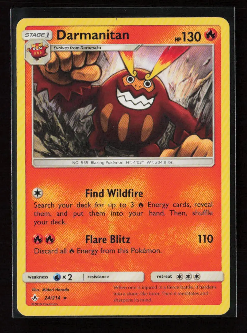 Darmanitan Rare Sm - Unbroken Bonds 24/214 Lp 1