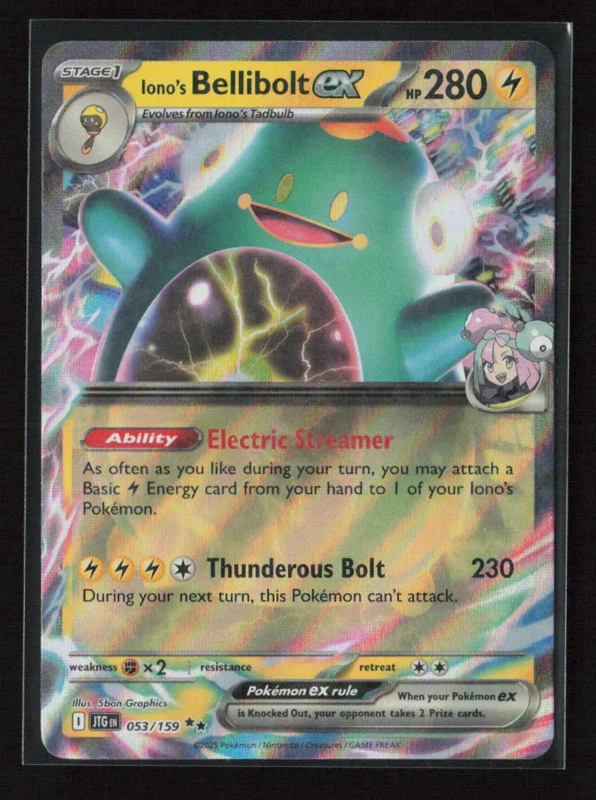 Iono's Bellibolt Ex - Double Rare Sv09: Journey Together 053/159 Nm 1