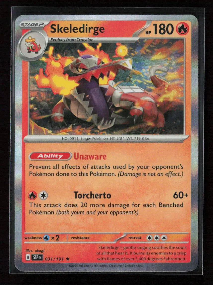 Skeledirge Rare Sv08: Surging Sparks 031/191 Nm 1