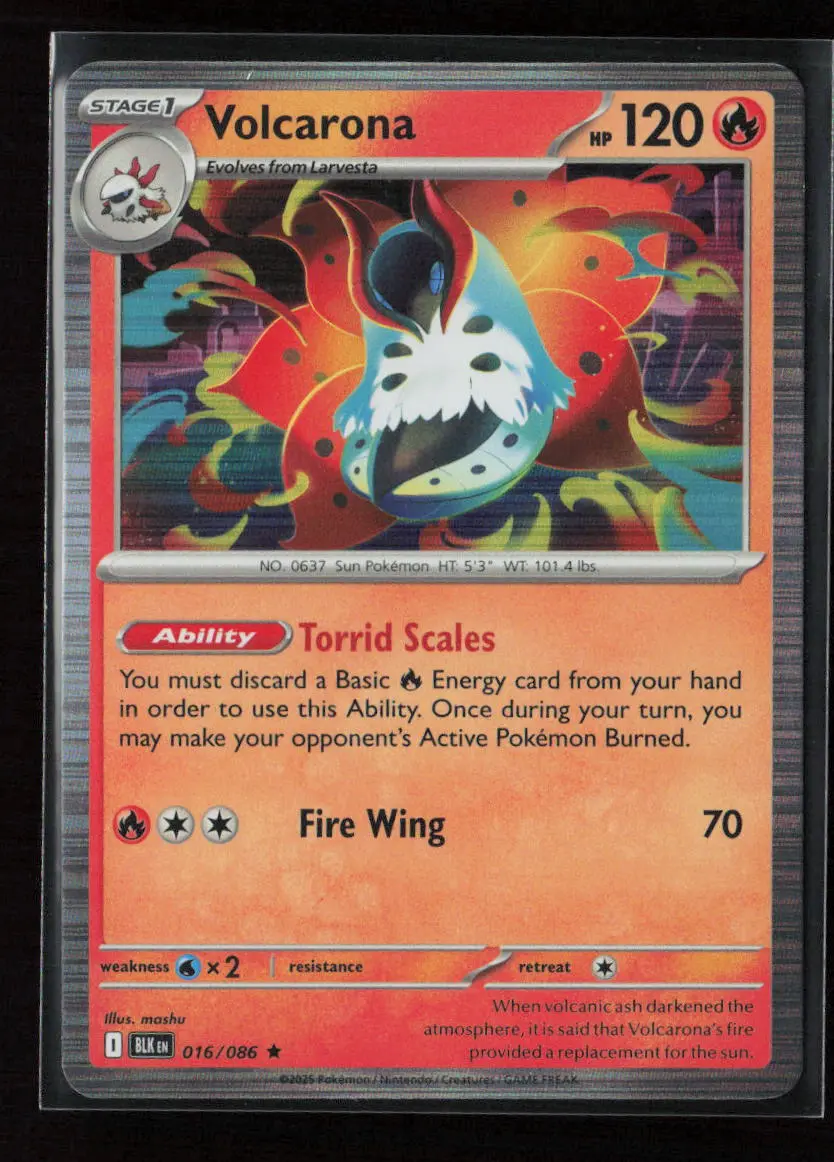 Volcarona Rare Sv: Black Bolt 016/086 Nm 1