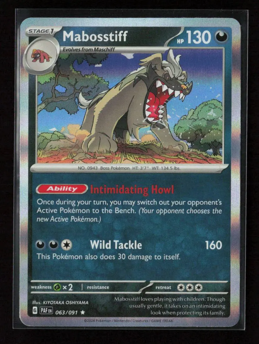 Mabosstiff - Rare Sv: Paldean Fates 063/091 Nm 1