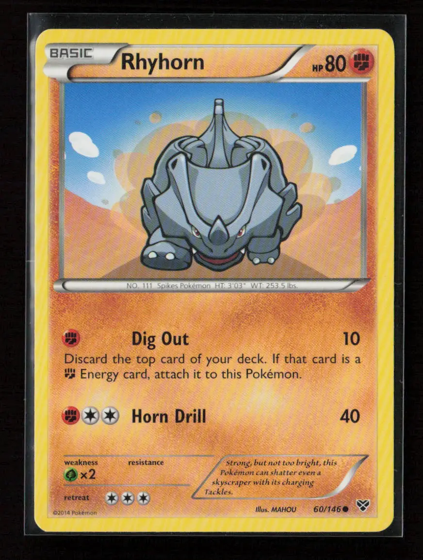 Rhyhorn Common Xy Base Set 60/146 Lp 1