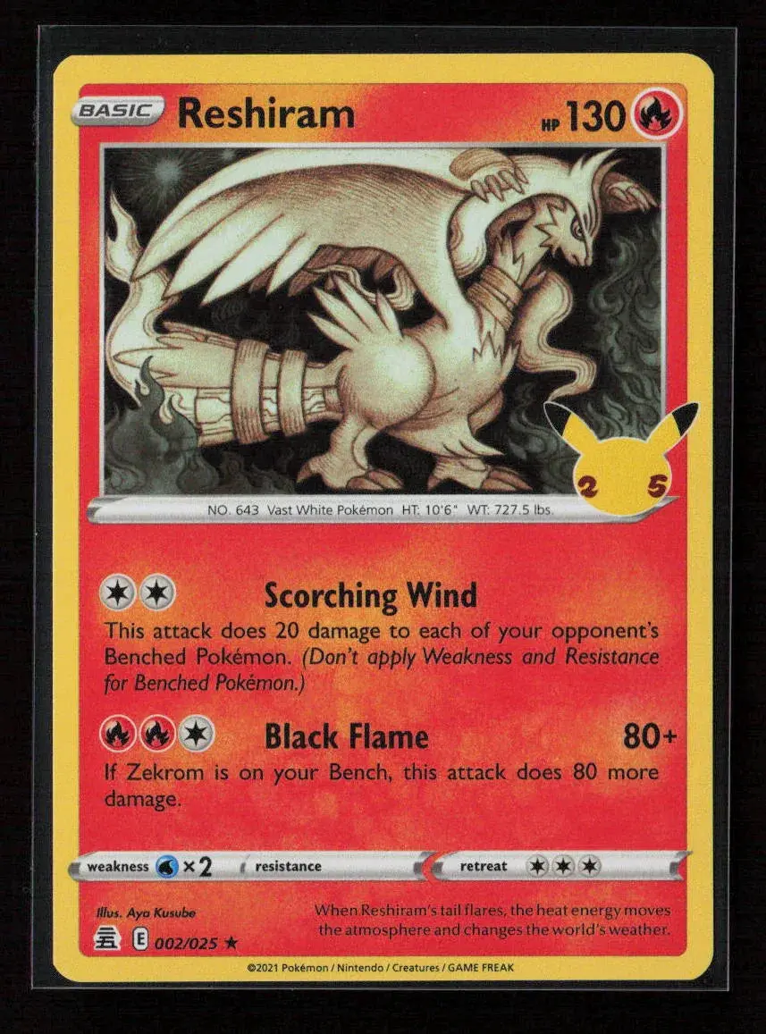 Reshiram Holo Rare Celebrations 002/025 Nm 1