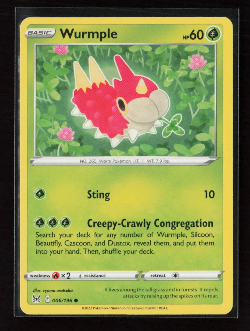 Wurmple Common Swsh11: Lost Origin 006/196 Lp 1