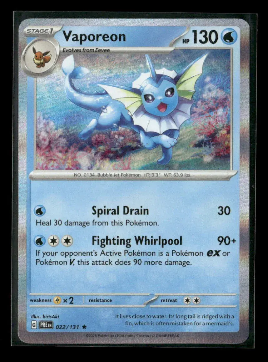 Vaporeon Rare Sv: Scarlet & Violet 151 134/165 Nm 1