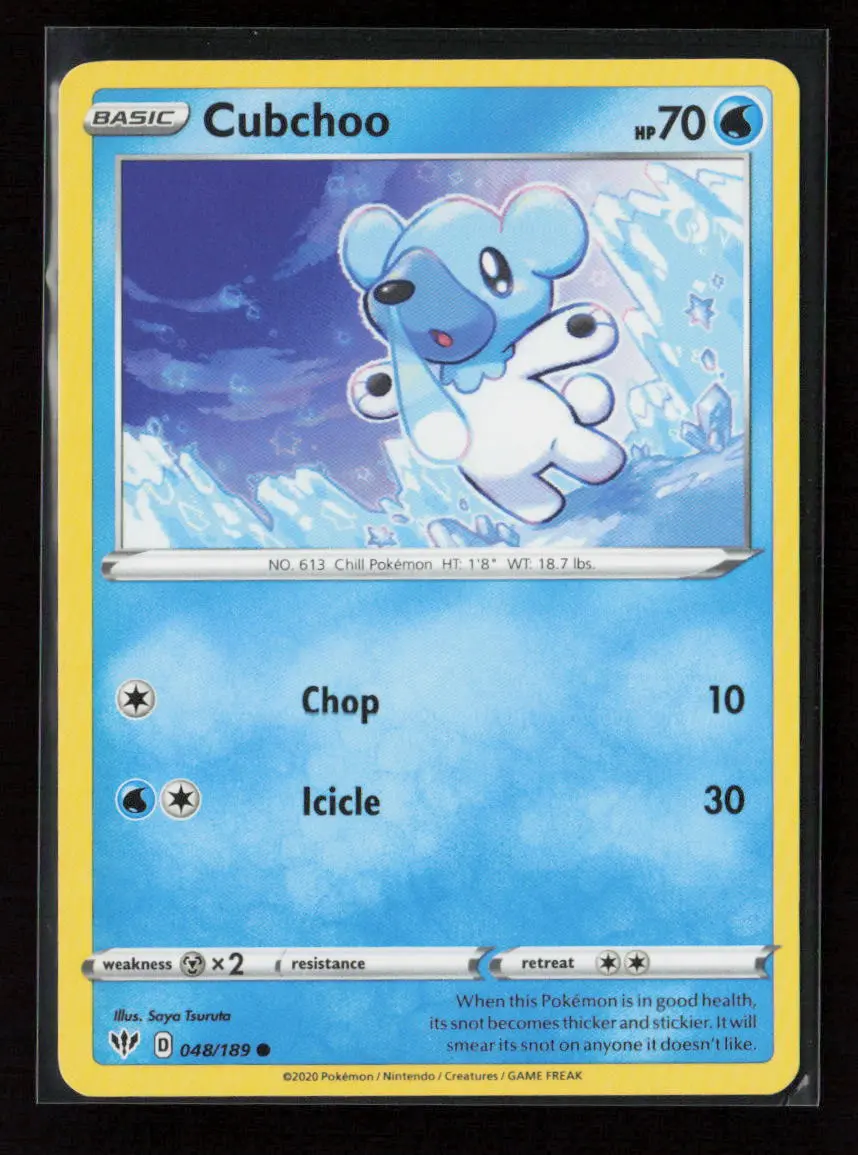 Cubchoo Common Swsh03: Darkness Ablaze 048/189 Lp 1