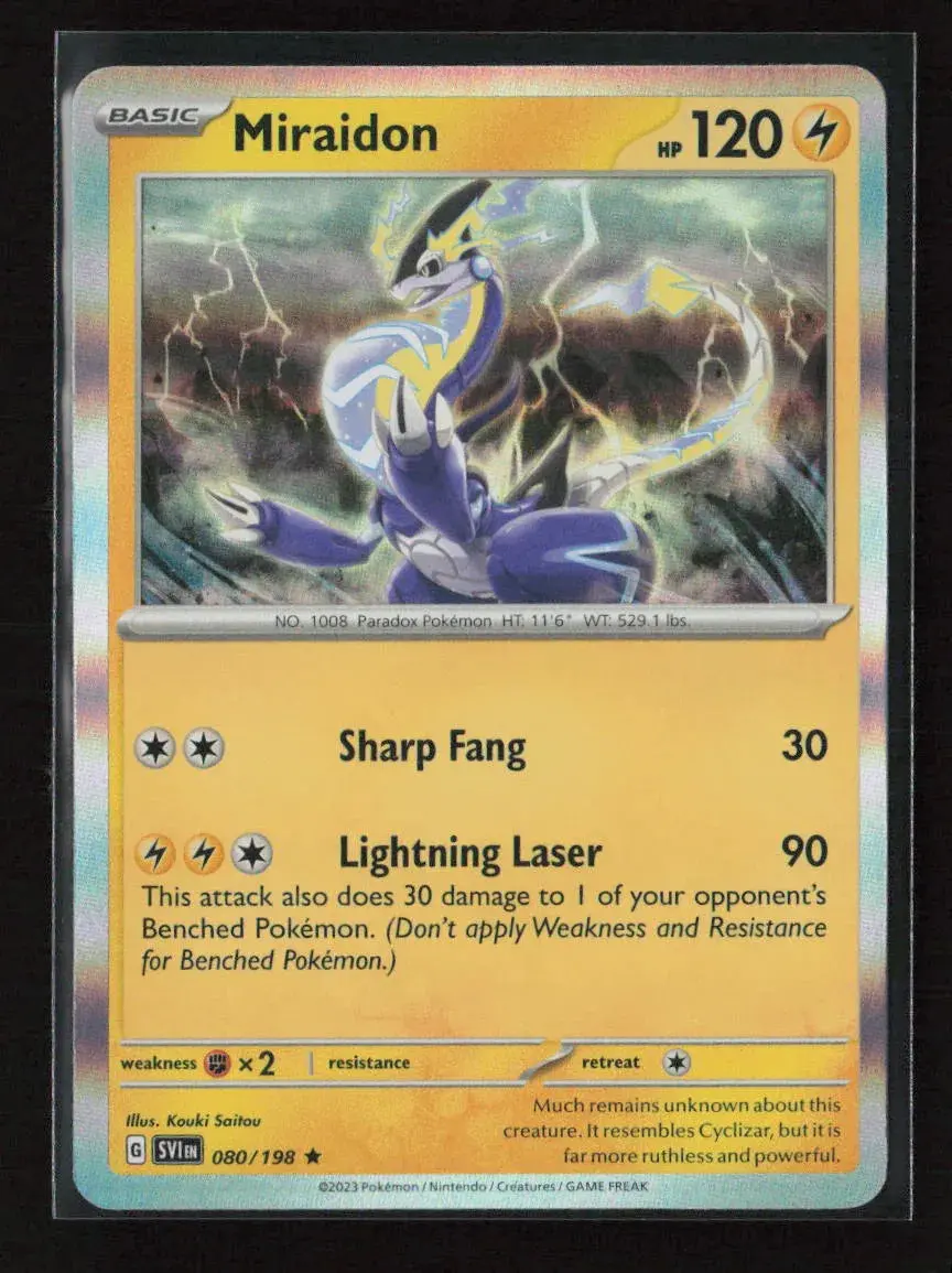 Miraidon Rare Sv01: Scarlet & Violet Base Set 080/198 Nm 1