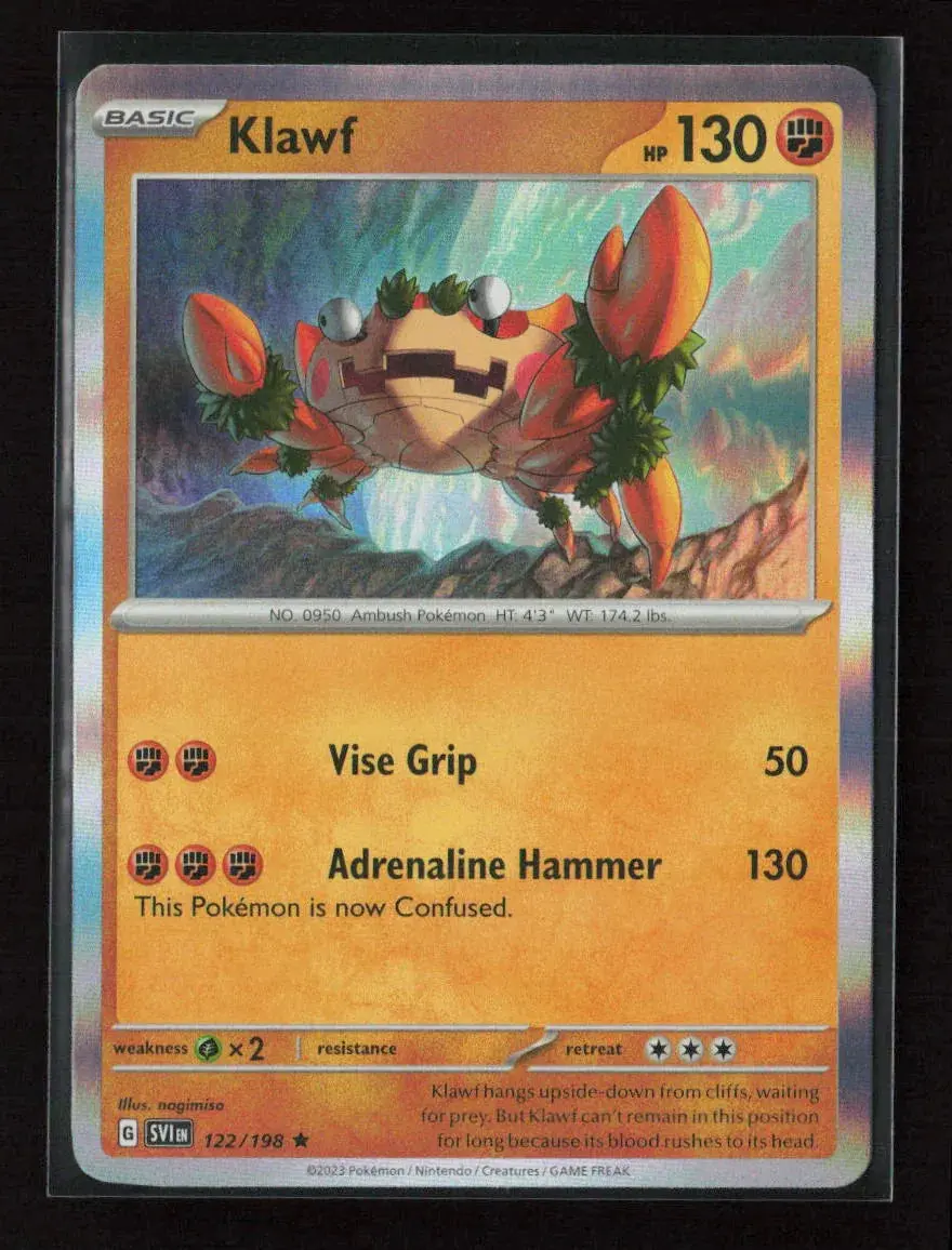 Klawf - Rare Sv01: Scarlet & Violet Base Set 122/198 Nm 1