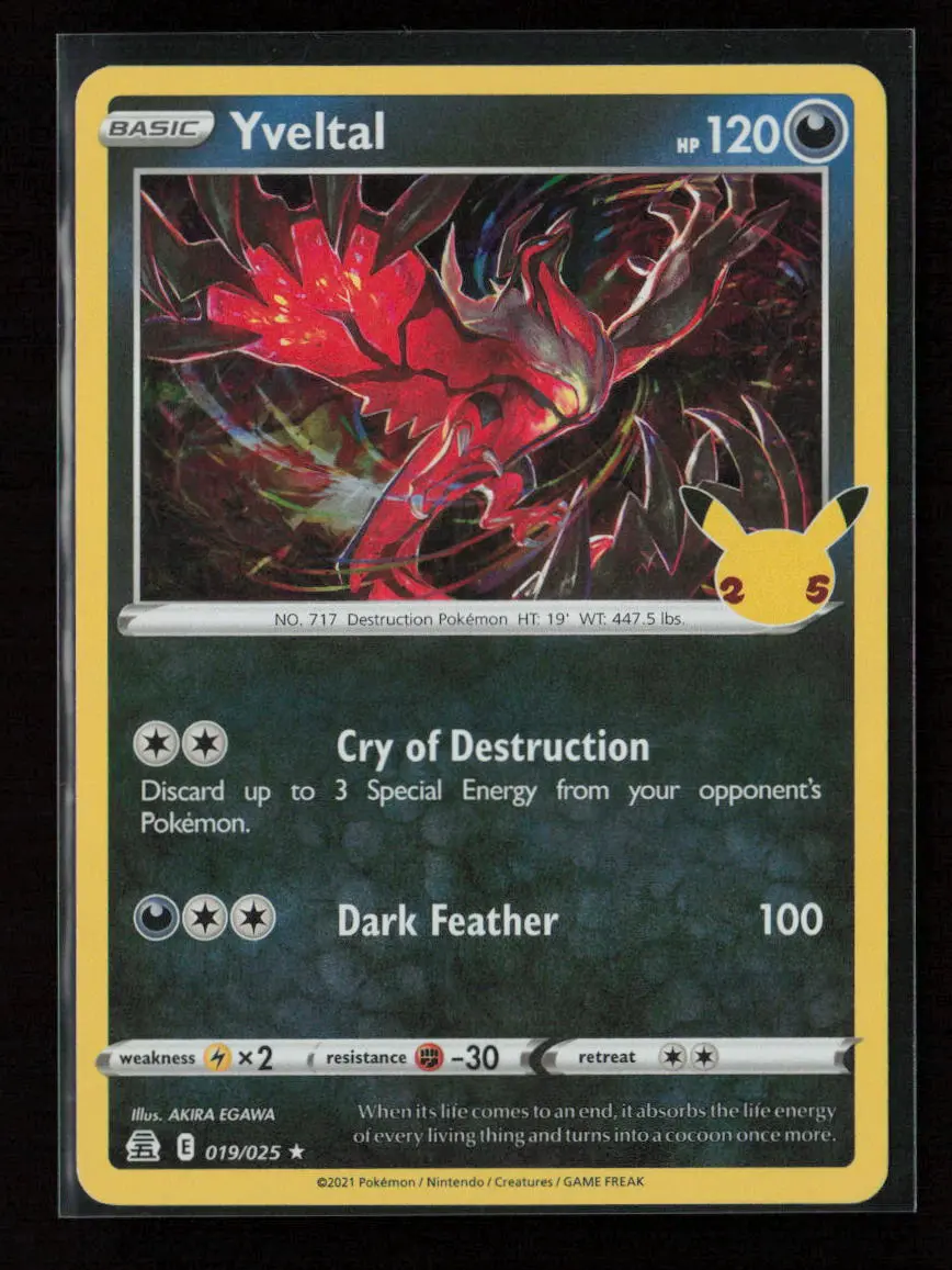 Yveltal Holo Rare Celebrations 019/025 Nm 1