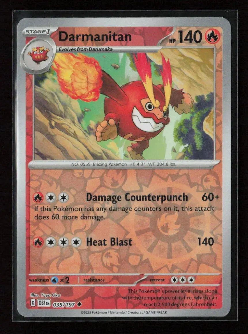 Darmanitan Uncommon Sv03: Obsidian Flames 035/197 Nm 1