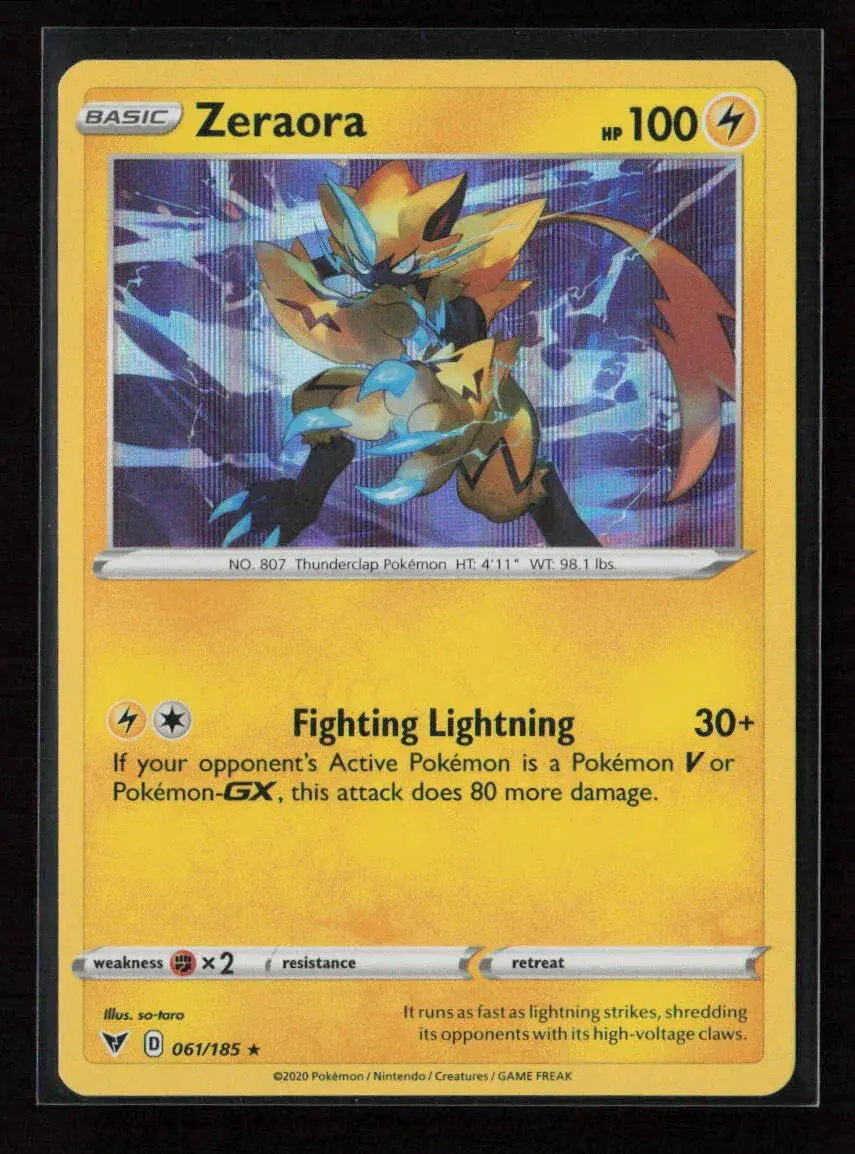 Zeraora Holo Rare Swsh04: Vivid Voltage 061/185 Nm 1