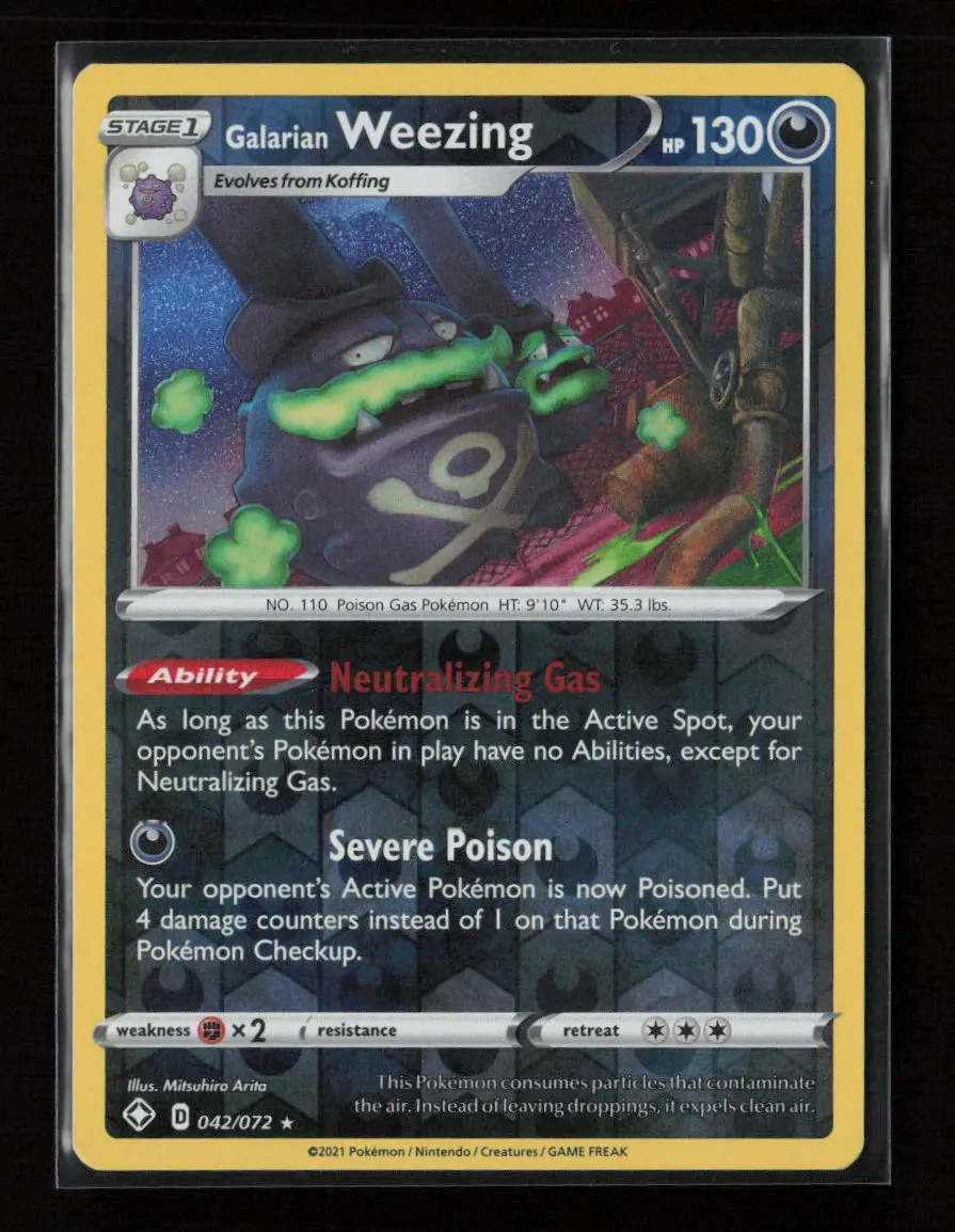 Galarian Weezing Holo Rare Shining Fates 042/072 Lp 1