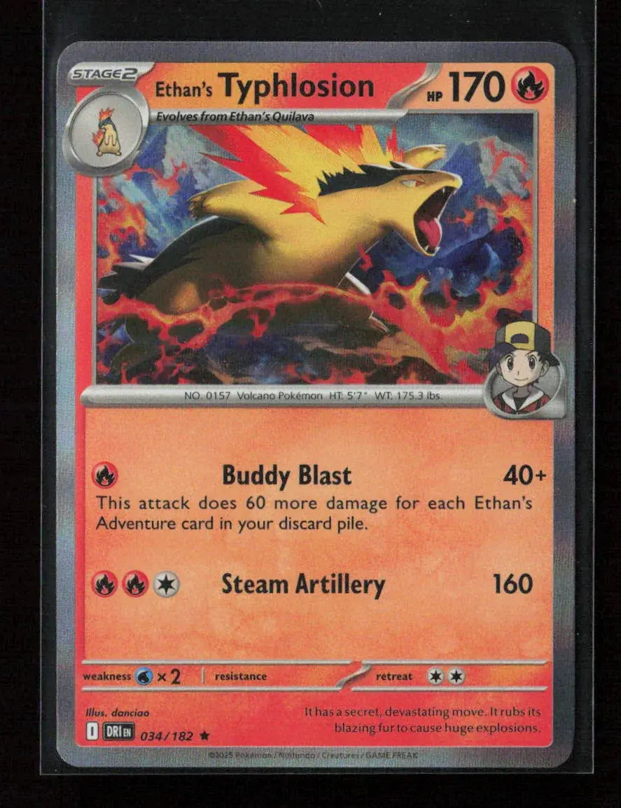 Ethan's Typhlosion Rare Sv10: Destined Rivals 034/182 Nm 1