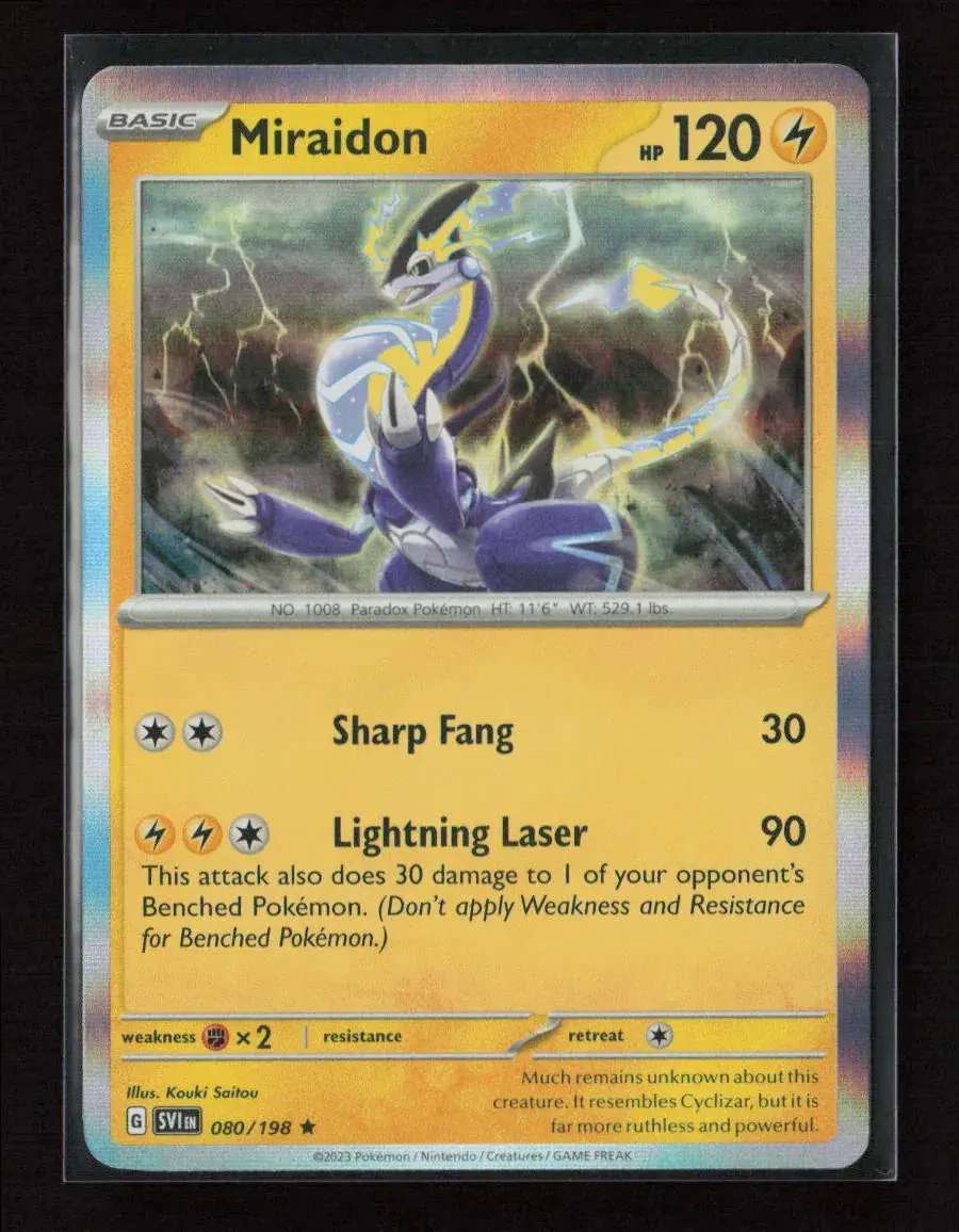 Miraidon Rare Sv01: Scarlet & Violet Base Set 080/198 Nm 1