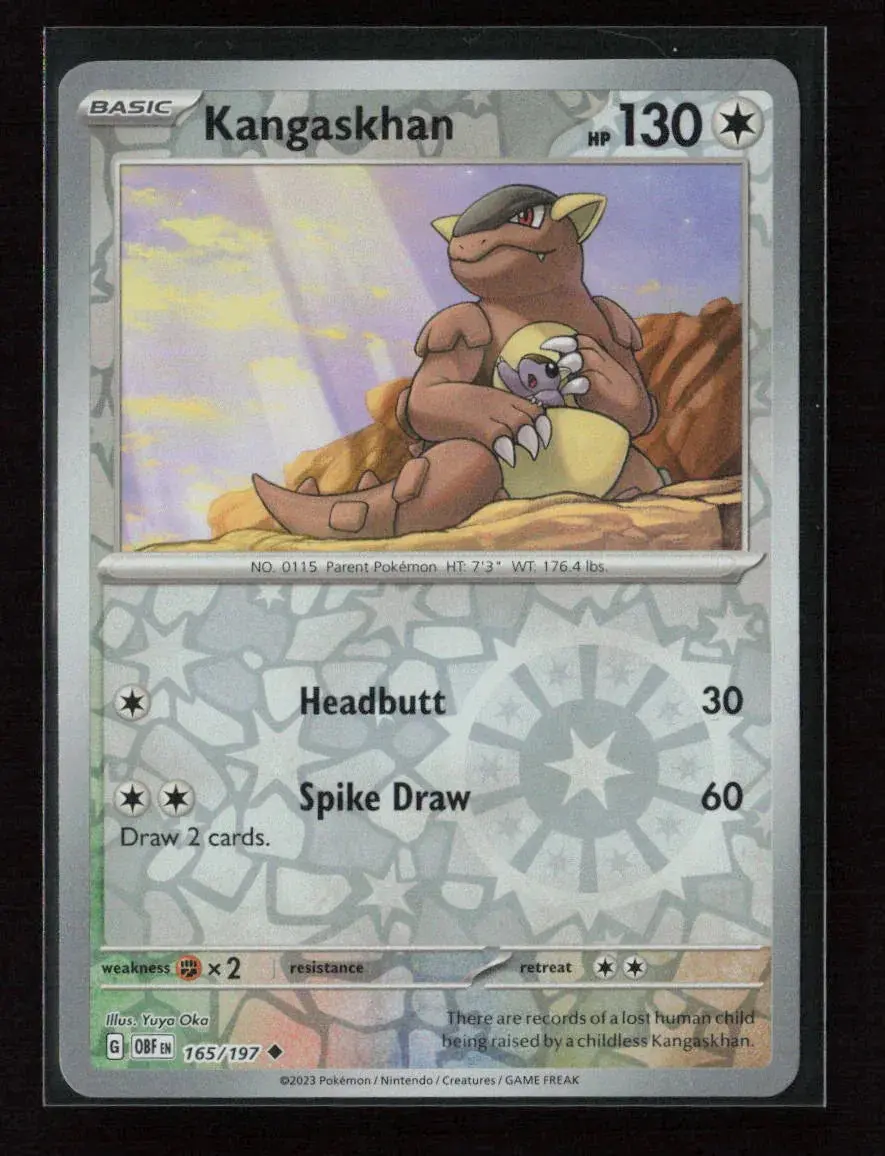 Kangaskhan Uncommon Sv03: Obsidian Flames 165/197 Nm 1