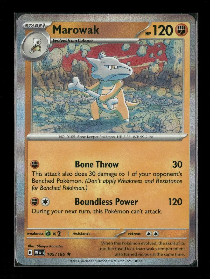 Marowak Rare Sv: Scarlet & Violet 151 105/165 Lp 1