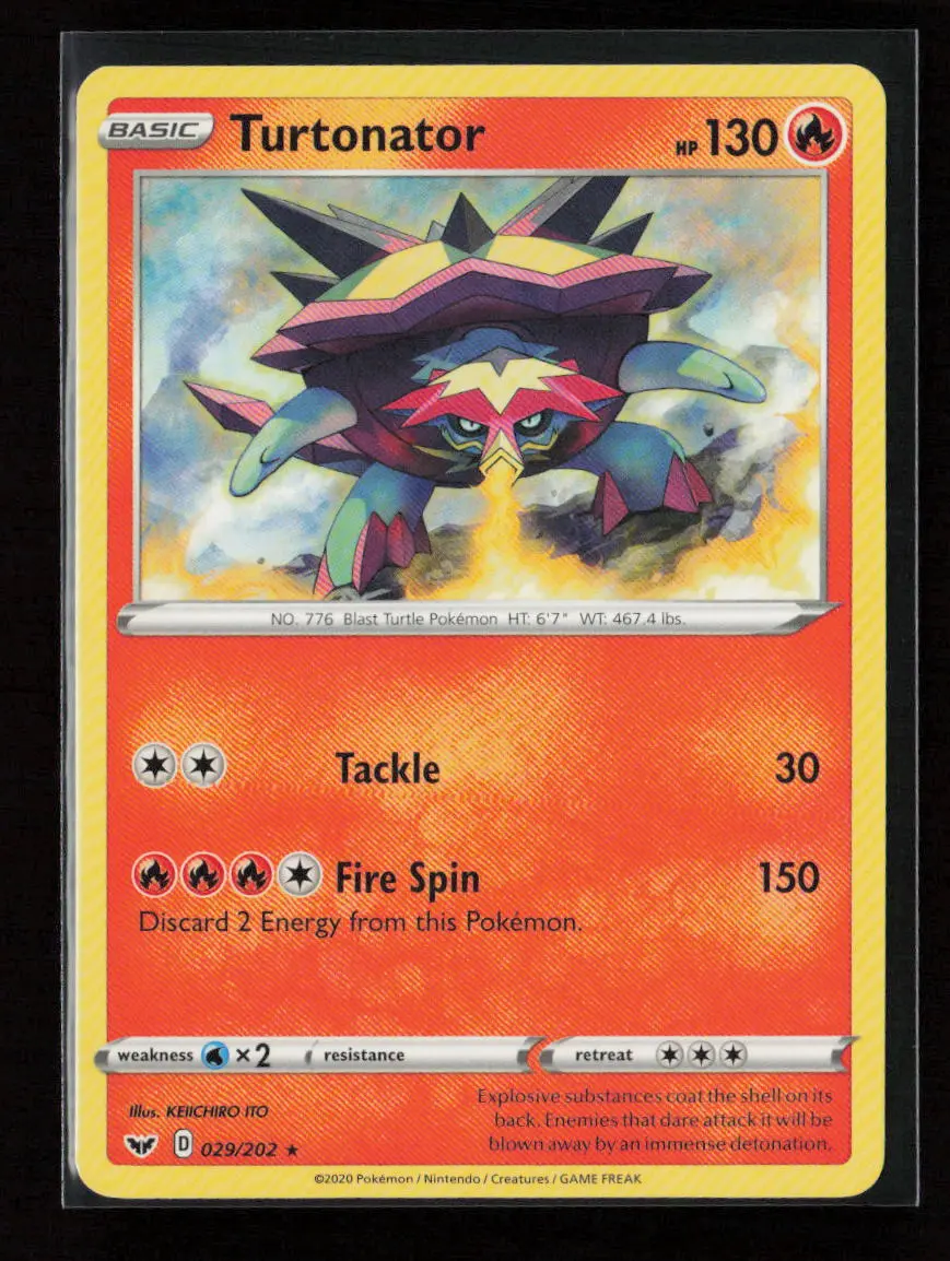 Turtonator Rare Swsh01: Sword & Shield Base Set 029/202 Lp 1