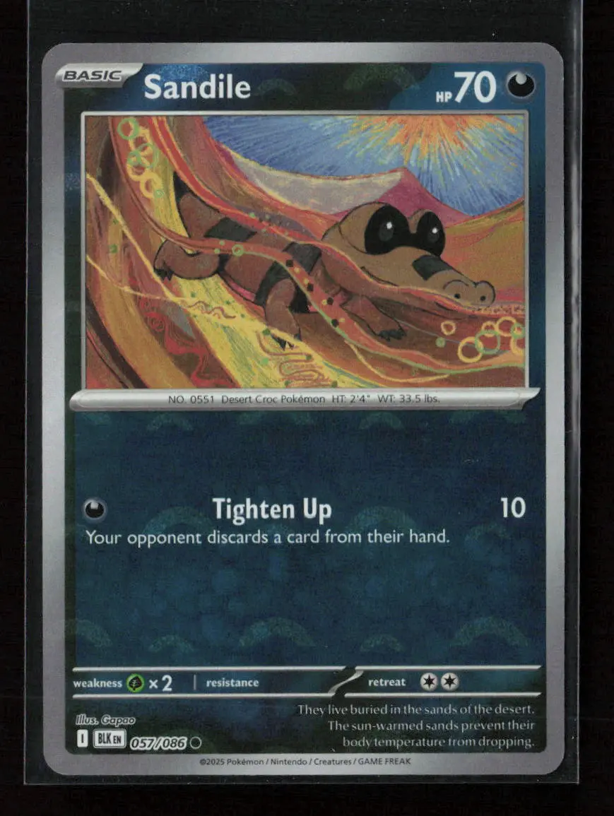 Sandile (Poke Ball Pattern) Common Sv: Black Bolt 057/086 Nm 1