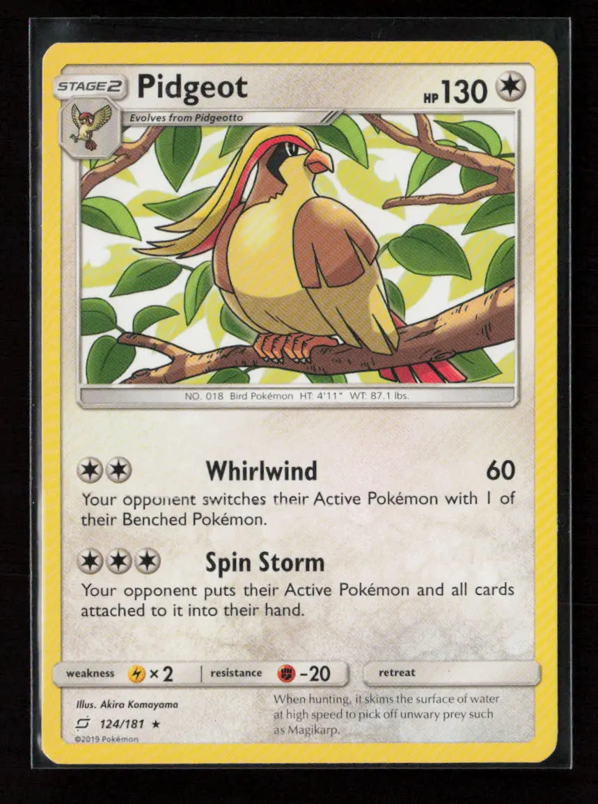 Pidgeot Rare Sm - Team Up 124/181 Lp 1