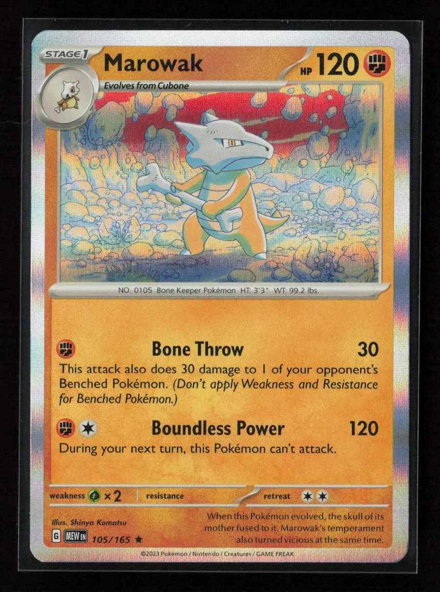 Marowak Rare Sv: Scarlet & Violet 151 105/165 Nm 1