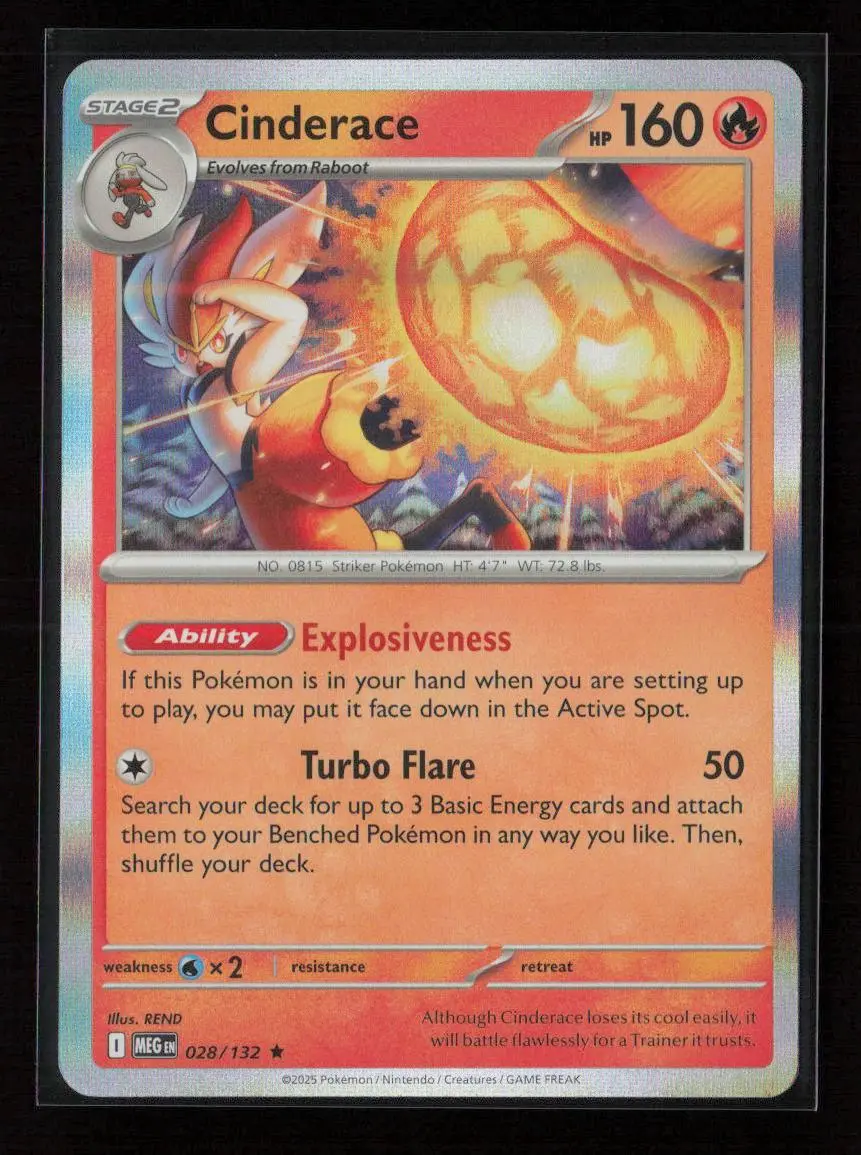Cinderace Rare Me01: Mega Evolution 028/132 Nm 1