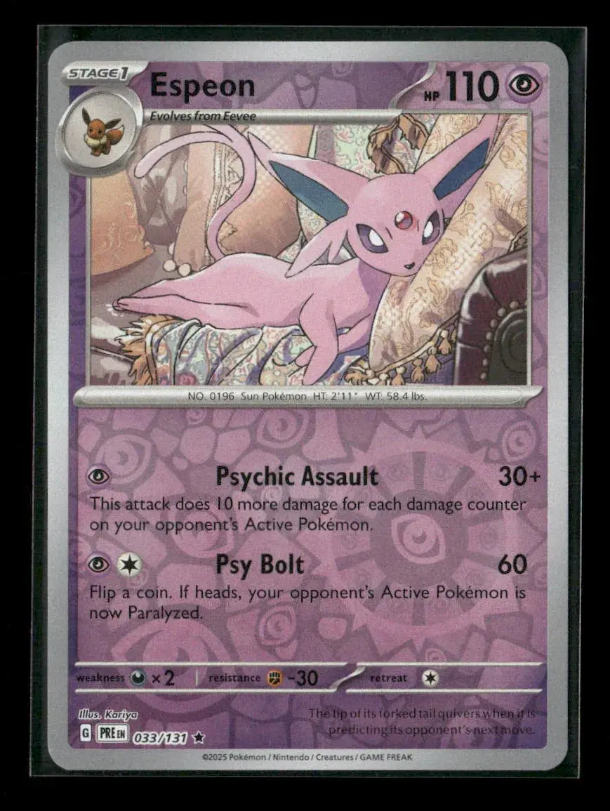 Espeon Rare Sv: Prismatic Evolutions 033/131 Nm 1