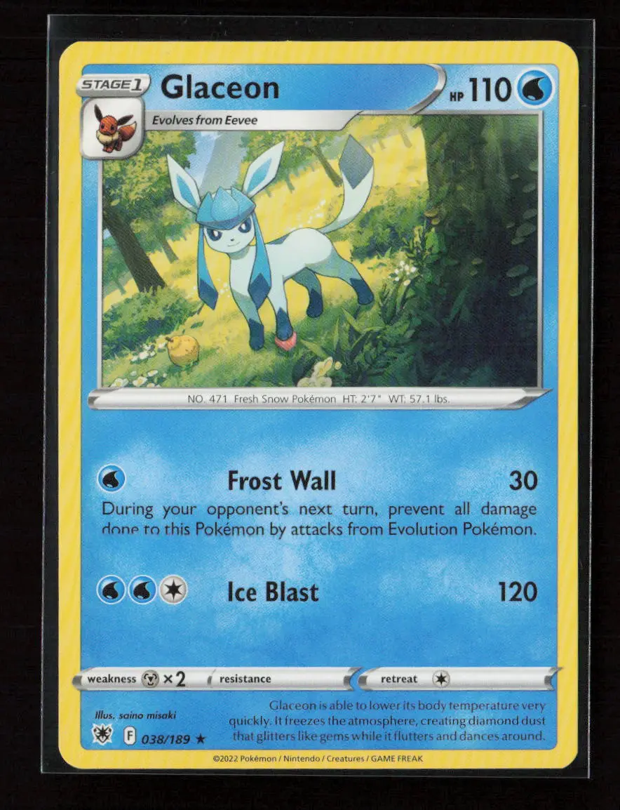 Glaceon Rare Swsh10: Astral Radiance 038/189 Lp 1