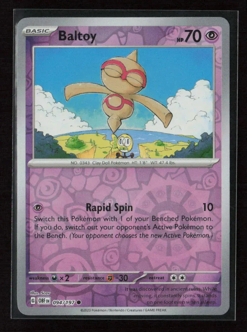 Baltoy Common Sv03: Obsidian Flames 094/197 Nm 1