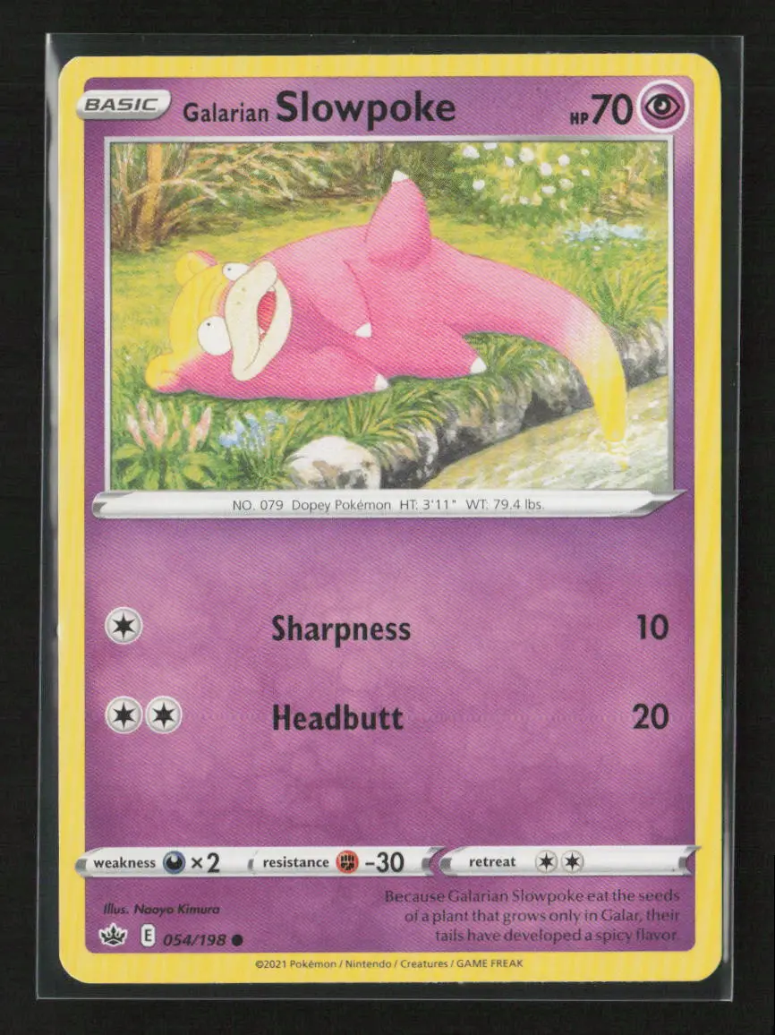 Galarian Slowpoke Common Swsh06: Chilling Reign 054/198 Lp 1