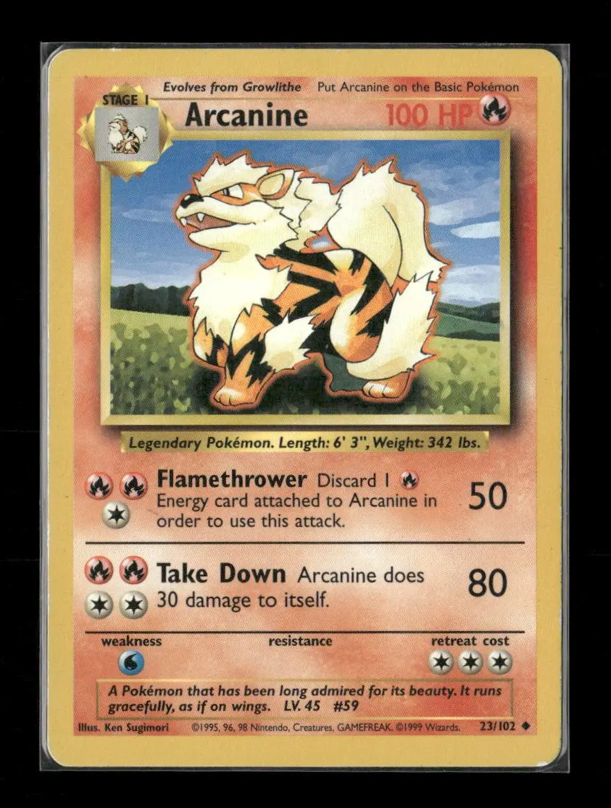 Arcanine Uncommon Base Set 033/130 Lp 1