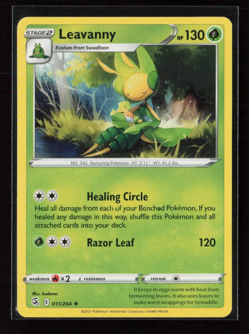 Leavanny Rare Swsh08: Fusion Strike 011/264 Lp 1