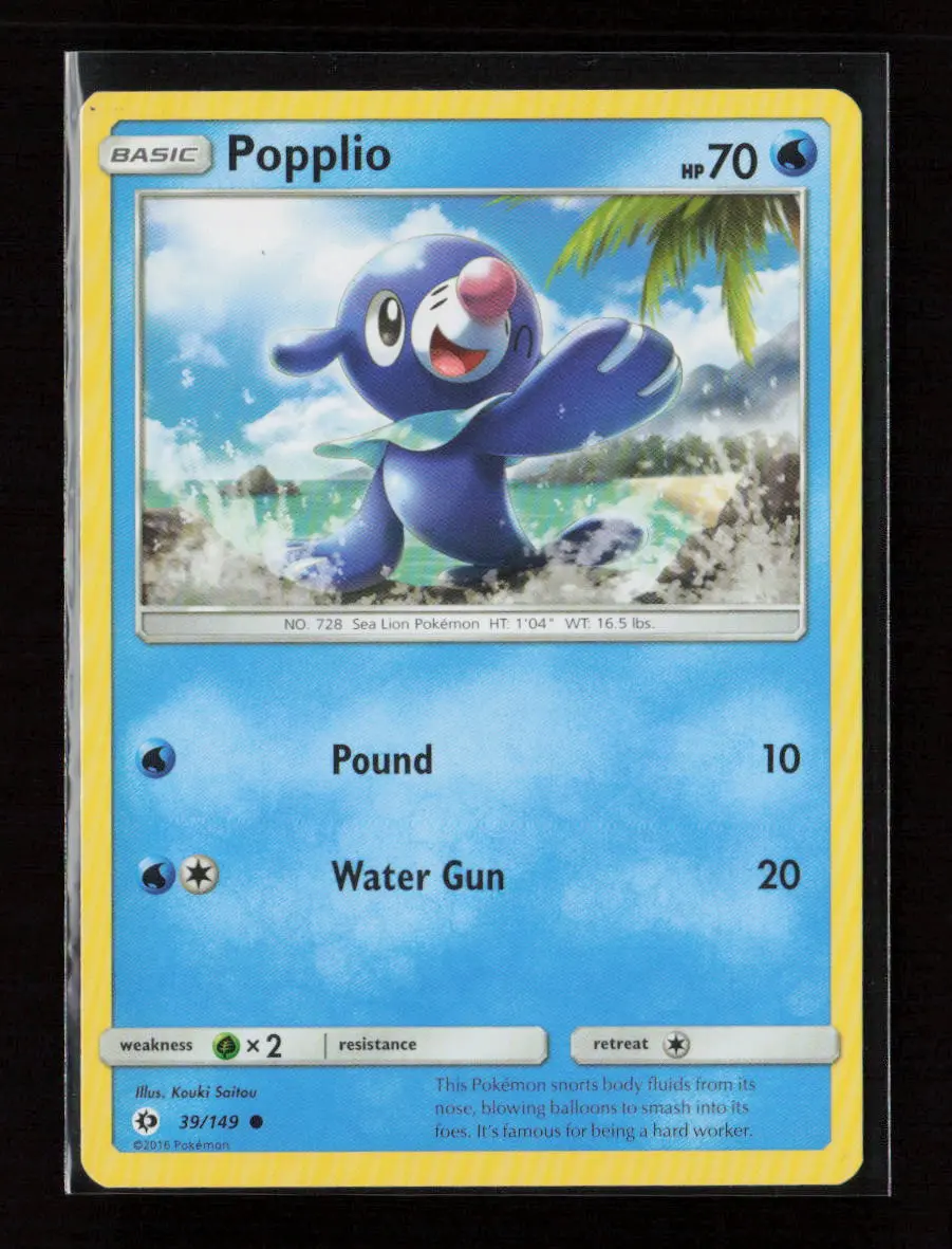Popplio Common Sm Base Set 39/149 Lp 1