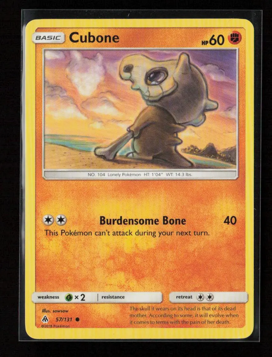 Cubone Common Sm - Forbidden Light 57/131 Lp 1