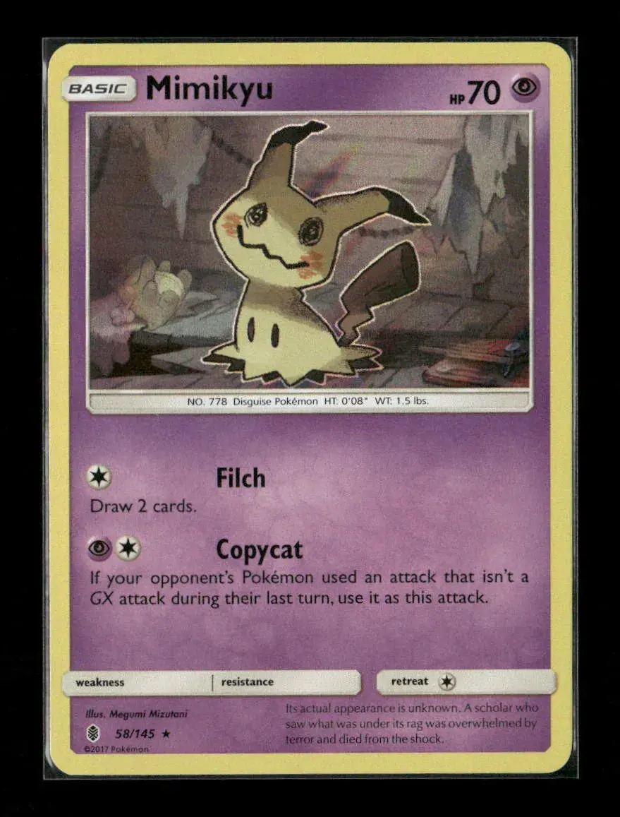 Mimikyu Holo Rare Sm - Guardians Rising 58/145 Lp 1