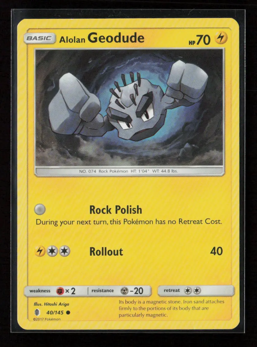 Alolan Geodude Common Sm - Guardians Rising 40/145 Lp 1