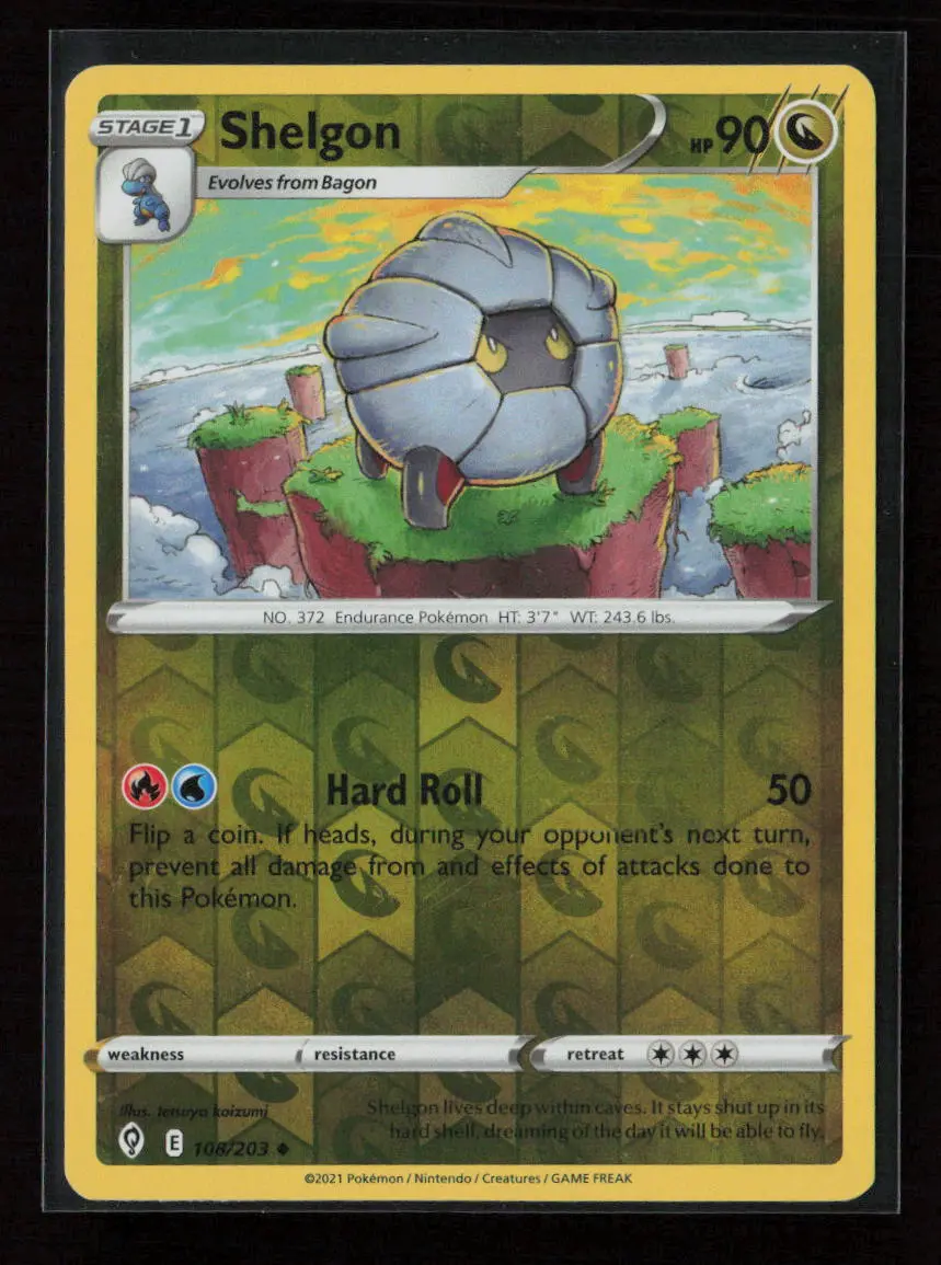 Shelgon Uncommon Swsh07: Evolving Skies 108/203 Nm 1