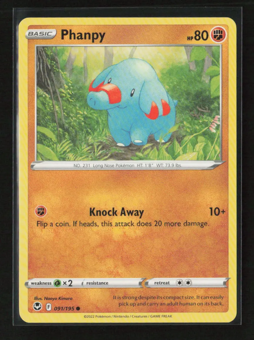 Phanpy Common Swsh12: Silver Tempest 091/195 Lp 1