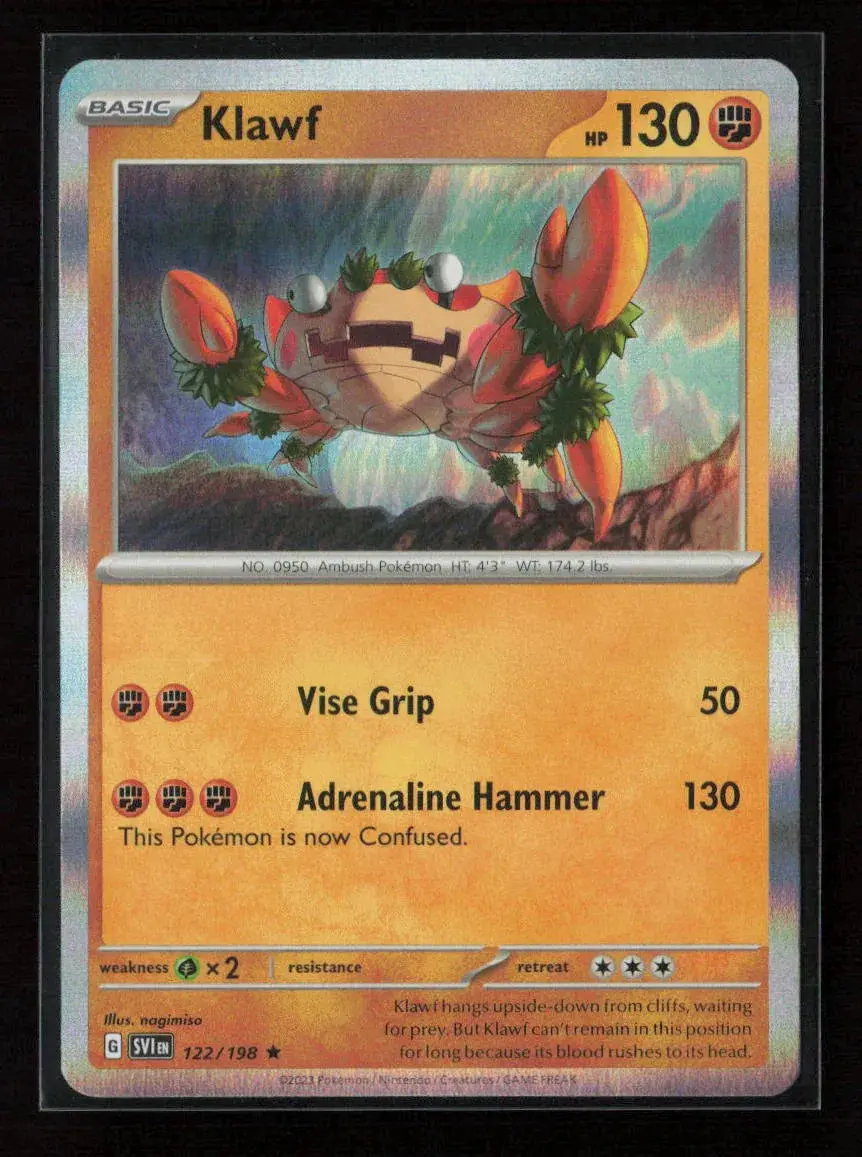 Klawf Rare Sv01: Scarlet & Violet Base Set 122/198 Nm 1